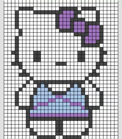 Рисунки по клеточкам Хеллоу Китти