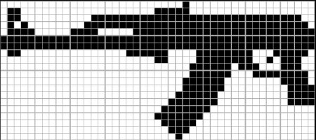 Оружие по клеточкам в тетради