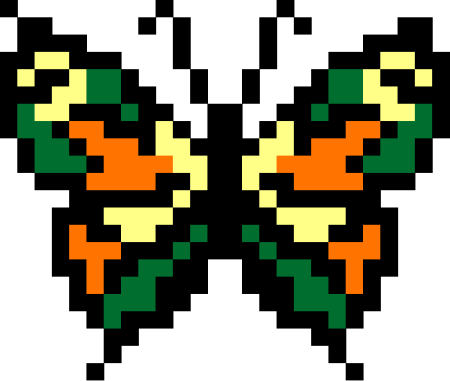 Бабочки по клеточкам маленькие