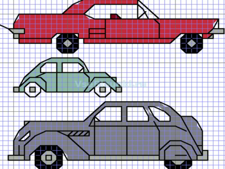 Машина по клеточкам в тетради