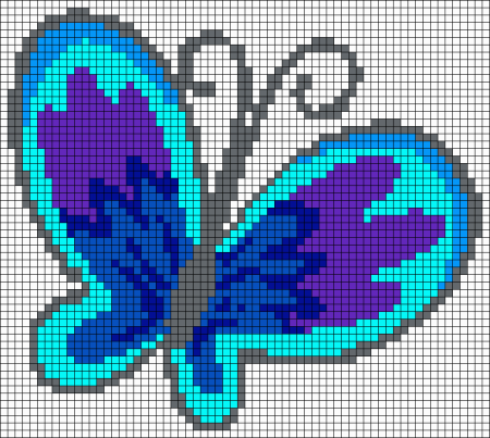 Бабочка по клеточкам