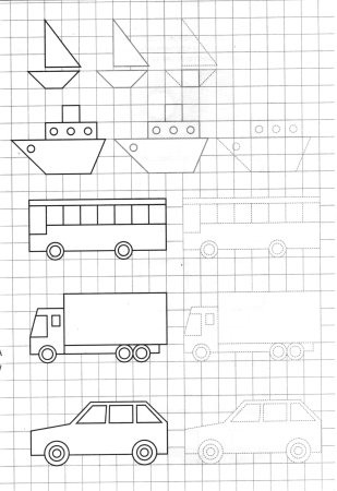Рисование по клеткам машина