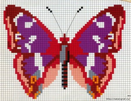Вышивка бабочка простая