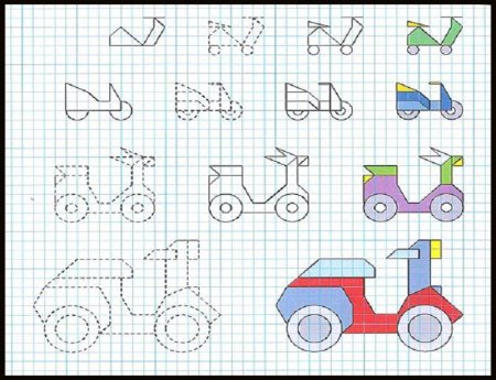 Рисование по клеточкам машины