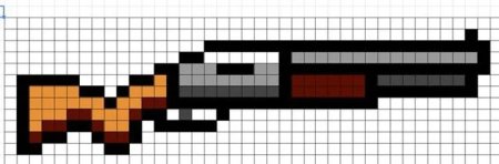 Пистолет пиксель арт 16x16