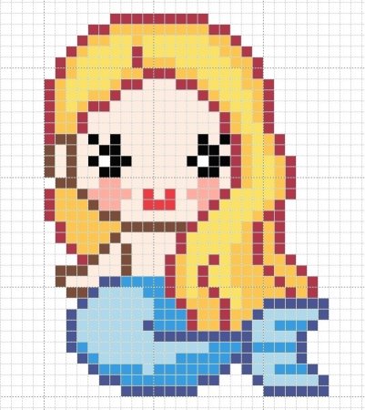 Рисование в клеточку для девочек