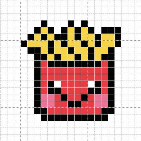 Картошка фри по клеточкам