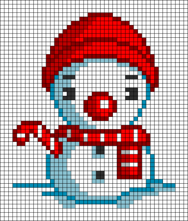 Рисунки по клеточкам новогодние