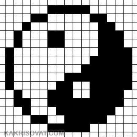 Клеточные рисунки черно белые
