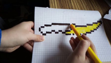 Ножи по клеточкам в тетради