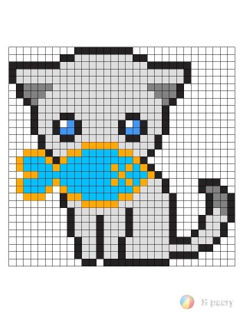 Рисунки по клеточкам котята