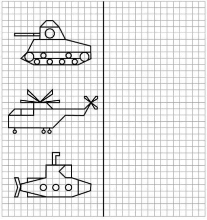 Рисование по клеткам танк