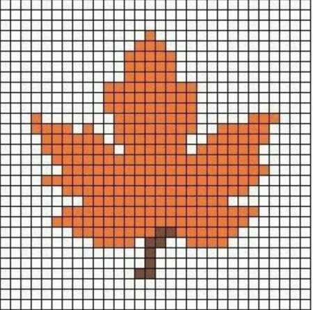 Кленовый лист вышивка крестом схема