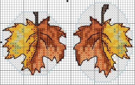 Вышивка осенние листья