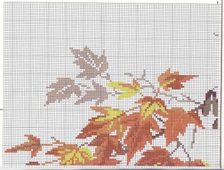 Рисование по клеточкам листик