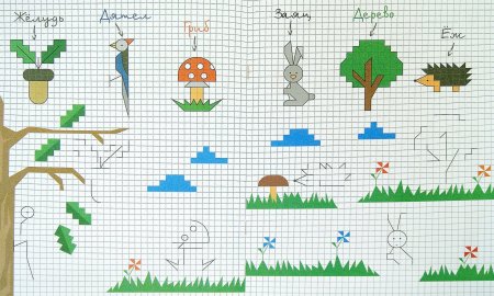 Рисунки по клеточкам лёгкие