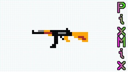 Автомат Калашникова по клеточкам