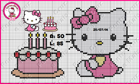 Мини вышивка крестиком hello Kitty