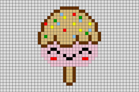 Рисунки по клеточкам мороженое