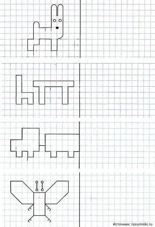 Рисование по клеточкам для дошкольников