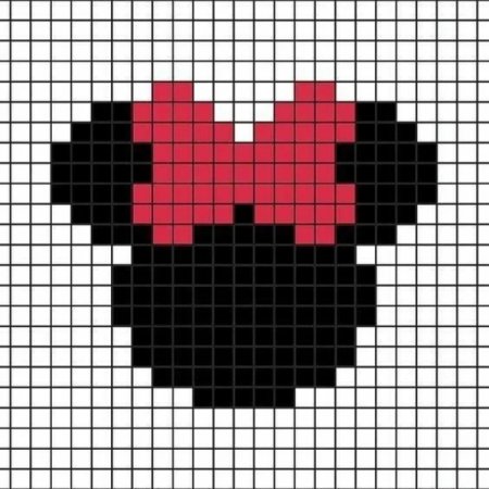 Рисунки по клеточкам фиолетовые