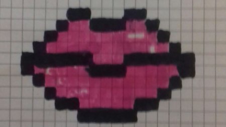 Рисование по клеточкам губы