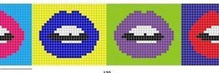 Губы по клеточкам в тетради