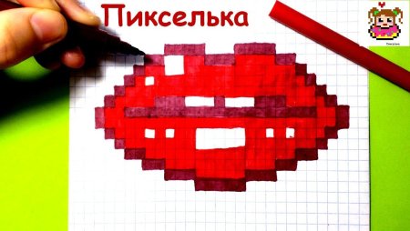 Рисунки в клеточку губы