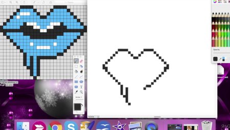 Рисование по клеточкам в тетради губы