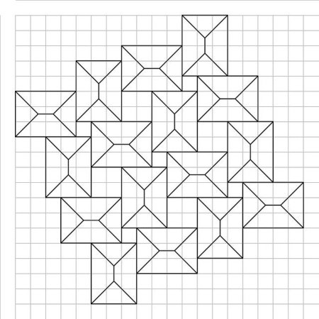 Геометрические узоры по клеточкам