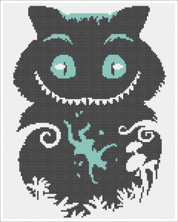 Чеширский кот схема вышивки крестом