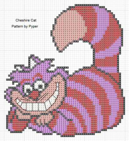 Вышивка крестиком Чеширский кот