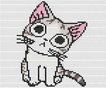 Рисунки по клеточкам котята