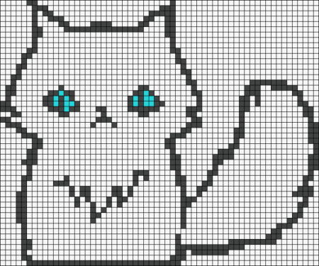 Рисование по клеточкам кот