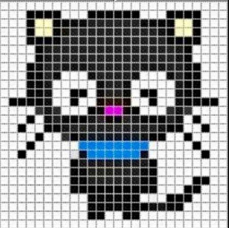 Рисование по клеточкам котята