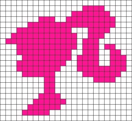 Рисунки по клеточкам розовые