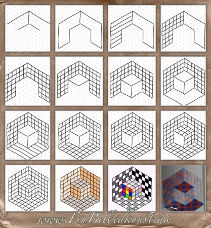 Иллюзии в тетради в клетку