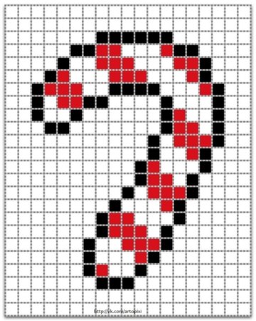 Рисование по клеточкам леденец