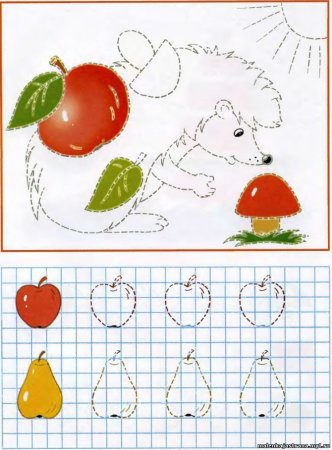 Повторить по клеточкам для дошкольников