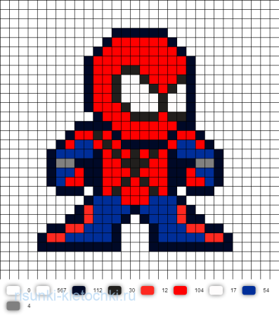 Perler Beads схемы человек паук