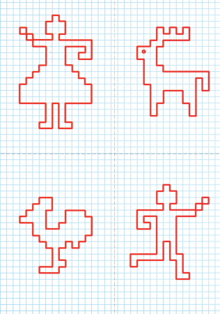 Рисунки по клеткам для девочек