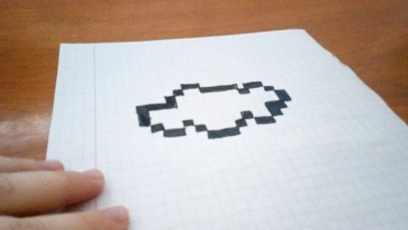 Рисование по клеточкам облачко