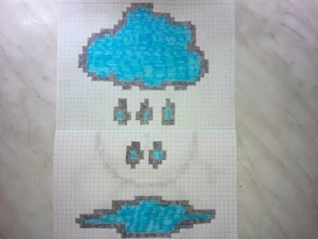 Рисунки по клеточкам облако