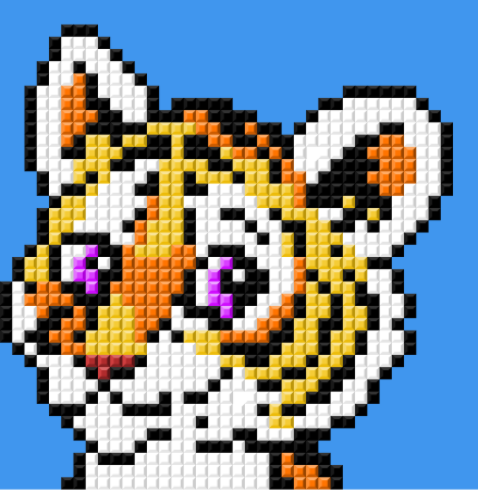 Тигр по клеточкам