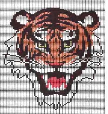 Рисунки по клеточкам тигр (45 фото)