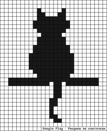 Монохромная вышивка кошки