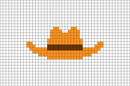 Шляпа пиксель арт