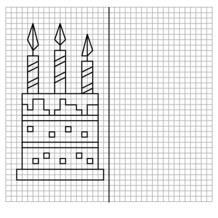 Копирование рисунка по клеточкам для детей