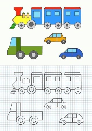 Рисование по клеточкам транспорт