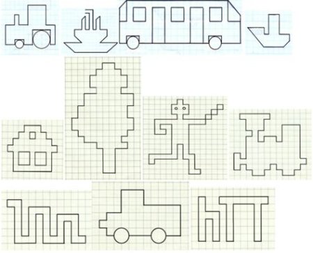 Машинка по клеточкам для детей